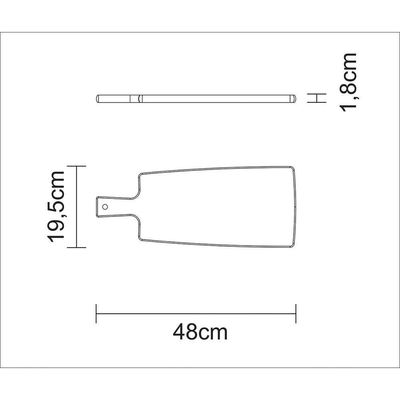 Fsc Tábua Retangular Para Pão Tramontina Kitchen Em Madeira Teca Com Cabo 48x19 Cm
