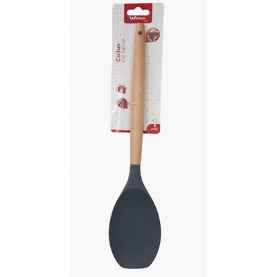 Colher De Servir Arroz Silicone Com Cabo De Madeira- Wellmix