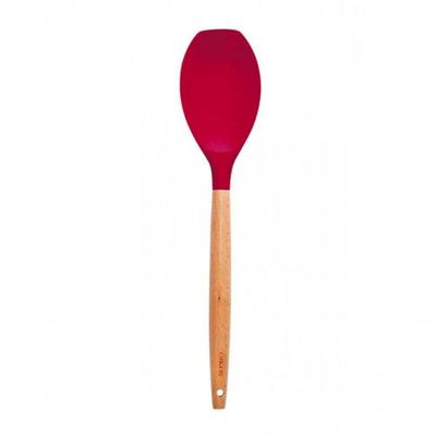 Colher De Servir Arroz Silicone Com Cabo De Madeira- Wellmix