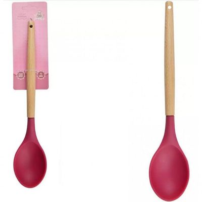 Colher De Servir Arroz Silicone Com Cabo De Madeira- Wellmix