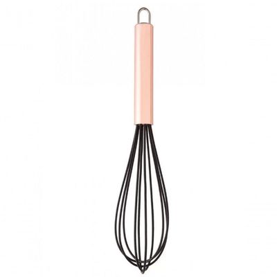 Batedor De Ovos Fouet Cabo De Aço Inox Rose Gold 26,5 Cm