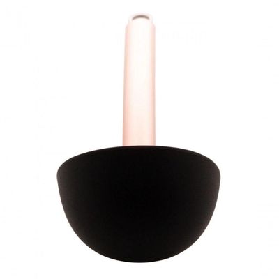 Concha De Nylon Preta Com Cabo De Aço Inox Rose Gold 30cm