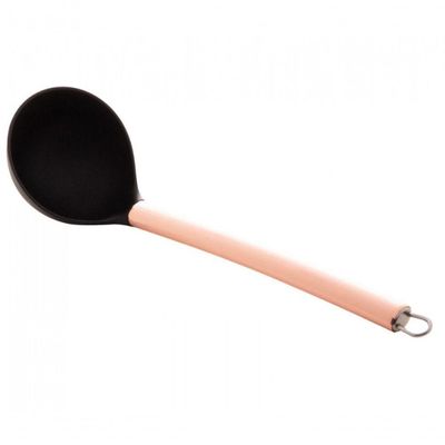 Concha De Nylon Preta Com Cabo De Aço Inox Rose Gold 30cm