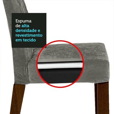 Conjunto Sala Jantar Mesa Vidro 4 Cadeiras Rustic