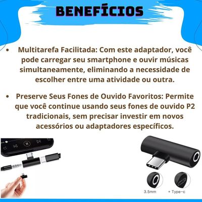 Adaptador Para Smartphone Celular Tipo-c Para Tipo-c E P2 3.5mm Le-5586
