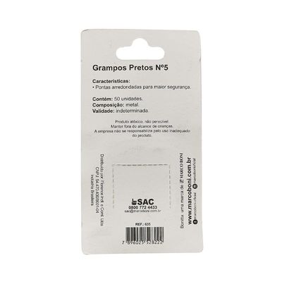 Grampos Para Cabelos Escuros N5 Com 50 und Bonitta