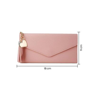 Carteira Feminina Rosa Claro Porta Documentos Cartões Pu