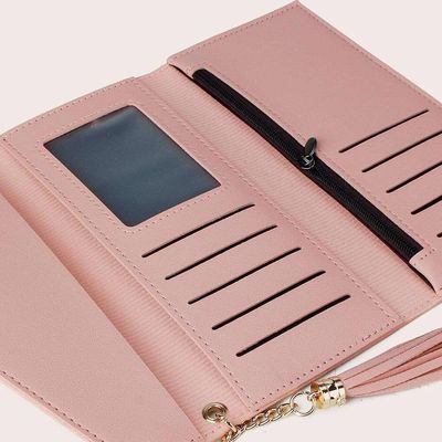 Carteira Feminina Rosa Claro Porta Documentos Cartões Pu
