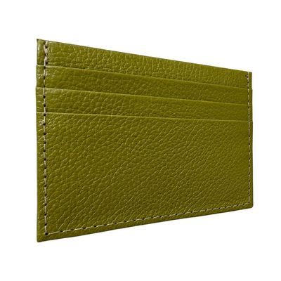 Porta Cartão Slim Em Couro Verde Olivia