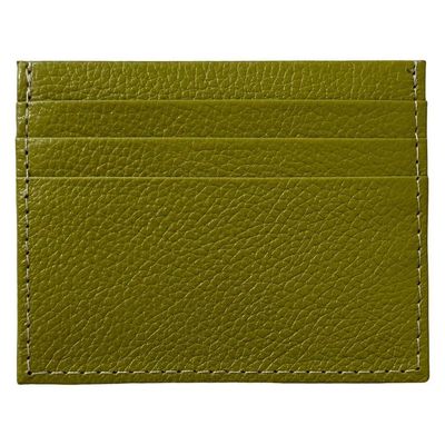 Porta Cartão Slim Em Couro Verde Olivia
