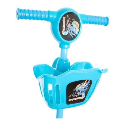 Patinete infantil 3 rodas com cesta azul para crianças