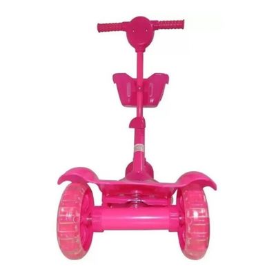 Patinete infantil 3 rodas com cesta rosa para crianças