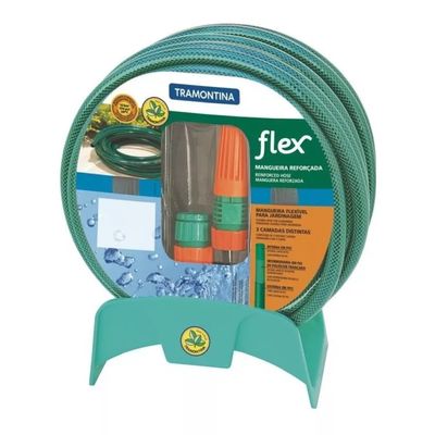 Mangueira Jardim 20m Com Kit Esguicho E Suporte Tramontina