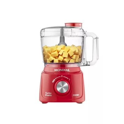 Mini Processador Turbo Pratic Mp16b 300w Preto Mondial 110V Vermelho