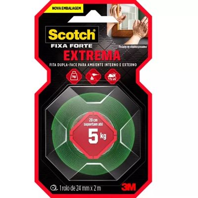Fita Dupla Face Fixa Forte 3m 24mm X 2m 1810
