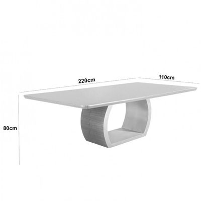 Mesa Para Sala De Jantar Ellis 220cm Moderna Mobília Cinamomo Com Off White-off White