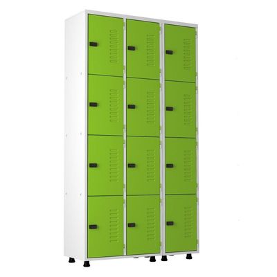 Armário Roupeiro Aço 12 Portas Academia Guarda Volume Trinco Verde
