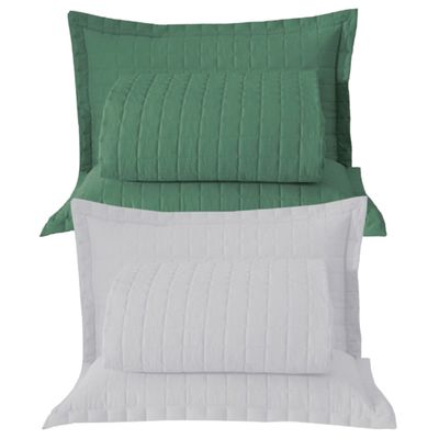 Combo 2 Kit Cobre Leito Colcha Monaco Queen Dupla Face - Verde - Branco