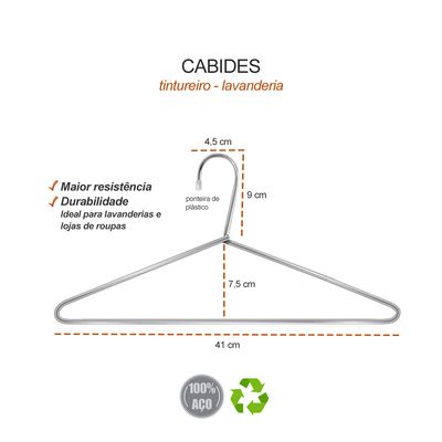 Cabide Aço Cromado Lavanderia Loja Duravel Resistente 54un
