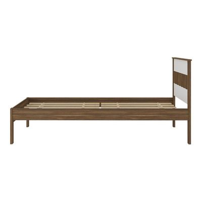 Cama De Solteiro Para Colchão 88 X 188 Cm Multimóveis Nogal Branco