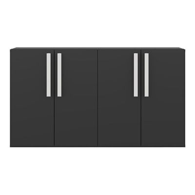 Aparador Buffet 4 Portas Suspenso Viena V3605 Preto/Branco Preto/Branco