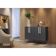 Aparador Buffet 4 Portas Suspenso Viena V3605 Preto/Branco Preto/Branco