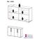 Aparador Buffet 4 Portas Com Pés Quadrados Viena V3607 Preto/Branco Preto/Branco