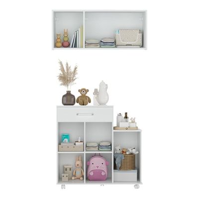 Cômoda/balcão Infantil Com Armário 3 Portas Multimóveis Mp4211 Branca Branco