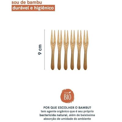 Conjunto De 6 Mini Garfos De Bambu - Oikos