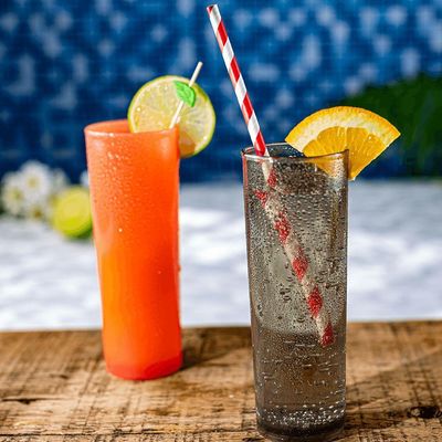 Copo Long Drink Slim 300ml Azul Em Polipropileno Linha Tendência Vem