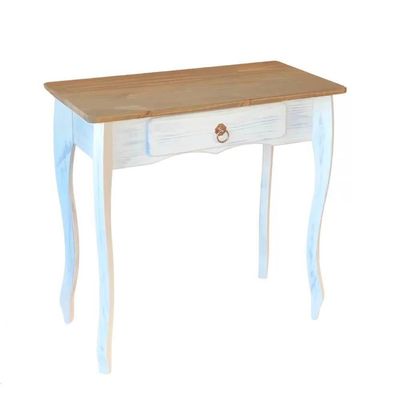 Balcão Madeira Maciça 1 Gaveta Pés Luis Xv Branco Garapa D230 Denk