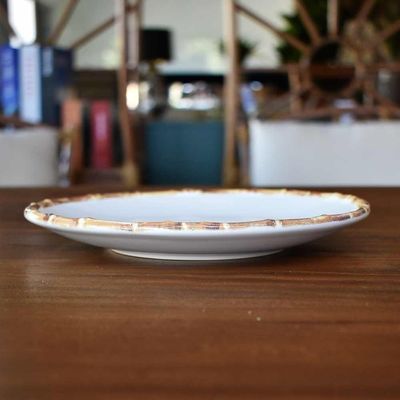 Jogo 12 Pratos Sobremesa 20cm Bambu Cerâmica Scalla 1ª Linha