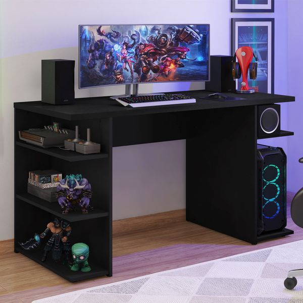 Mesa para Computador Gamer Escrivaninha 9409 Madesa Preto Cor:Preto