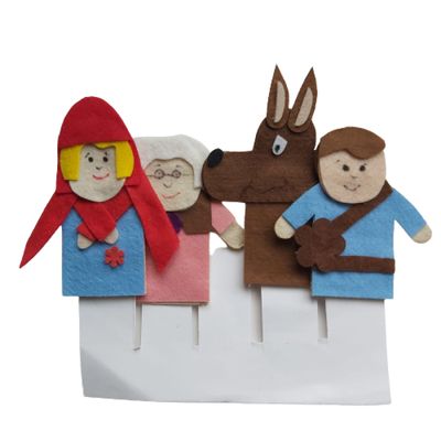Dedoches de Feltro - Chapeuzinho - 4 Personagens - Multicolorido -  KIts e Gifts