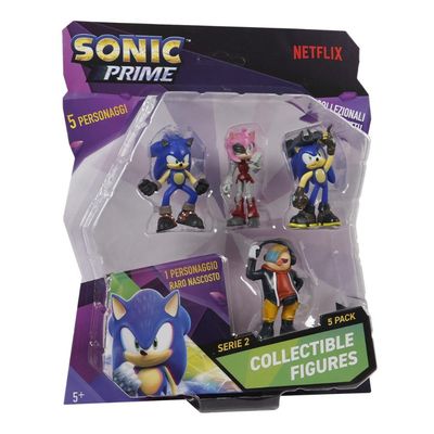Kit 5 Bonecos Col 6,5cm Sonic, Rose, S.Pirata e Dr. Don't