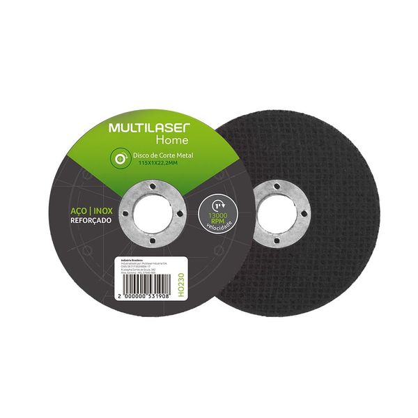Disco De Corte Metal 115 X 1 X 22,2MM Multilaser - HO230 HO230 Disco De Corte Metal 115 X 1 X 22,2MM Multilaser - HO230 HO230