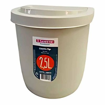 Lixeira Plástica Para Pia Flip Bege 2,5l Sanremo