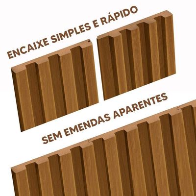 Cabeceira Ripada Para Cama Queen 180 Cm X 250 Cm Mdf E Mdp Nature Jm Móveis