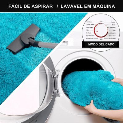 Jogo Kit Tapete Cozinha Anti Derrapante 3 Uni Turquesa