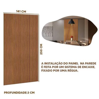 Painel Ripado Placa 140 Cm X 250 Cm Mdf E Mdp Nature Linea Brasil