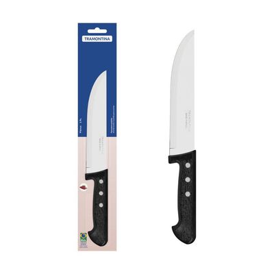 Faca Para Cozinha Tramontina Plenus Com Lâmina Em Aço Inox E Cabo De Polipropileno Preto 7"
