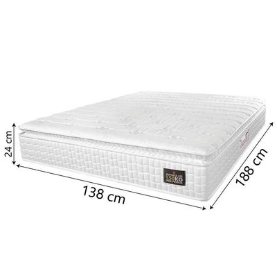 Colchão Casal Espuma D45 Lazio Pillow Top 138x188x24cm Branco Hellen - Suporta Até 150 Kg Por Pessoa Branco