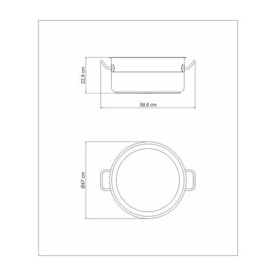Caçarola Rasa Tramontina Professional Em Aço Inox Com Fundo Triplo Sem Tampa 45 Cm 35 L