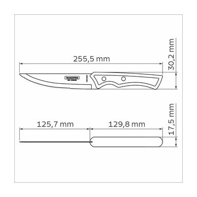 Faca Para Churrasco Jumbo Tramontina Com Lâmina Em Aço Inox E Cabo Em Madeira Castanho 5 Polegada
