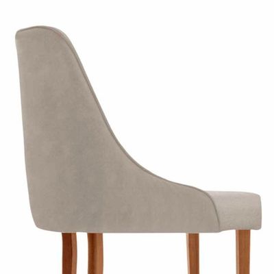 Conjunto Com 2 Cadeiras Esmeralda Em Madeira Maciça Moderna Linho Off/milano