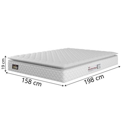 Colchão Casal Queen Espuma D33 Pillow Top New Millenium 158x198x19cm Branco Hellen-suporta Até 120kg Por Pessoa Branco