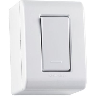 Caixa De Sobrepor Com 1 Interruptor Simples 10 A 250 V Tramontina Lizflex Branca