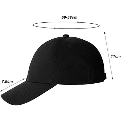 Boné Liso Esportivo Aba Curva Ajuste Metal Unissex preto