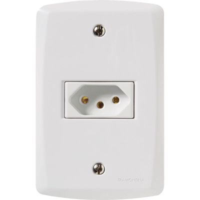 Conjunto 4x2 Com 1 Tomada 2p T 10 A 250 V Tramontina Lux2 Branco 120 Unidades