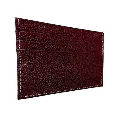 Porta Cartão Slim Em Couro Bordo